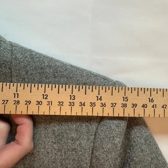 Zara Basic Collection Grey Lambswool Longline Coat Blazer Jacket XS - Picture 9 of 16